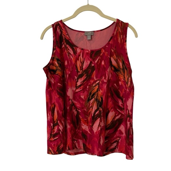 Lani Tops - J. Jill Vibrant Red and Black Tank Top Small Petite Wearever Collection Stretch